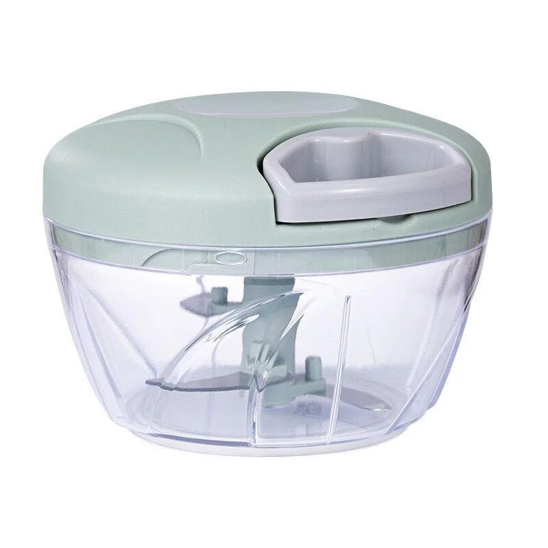Manual Garlic Chopper & Vegetable Mincer - Rotating Hand Press, 500ml/900ml