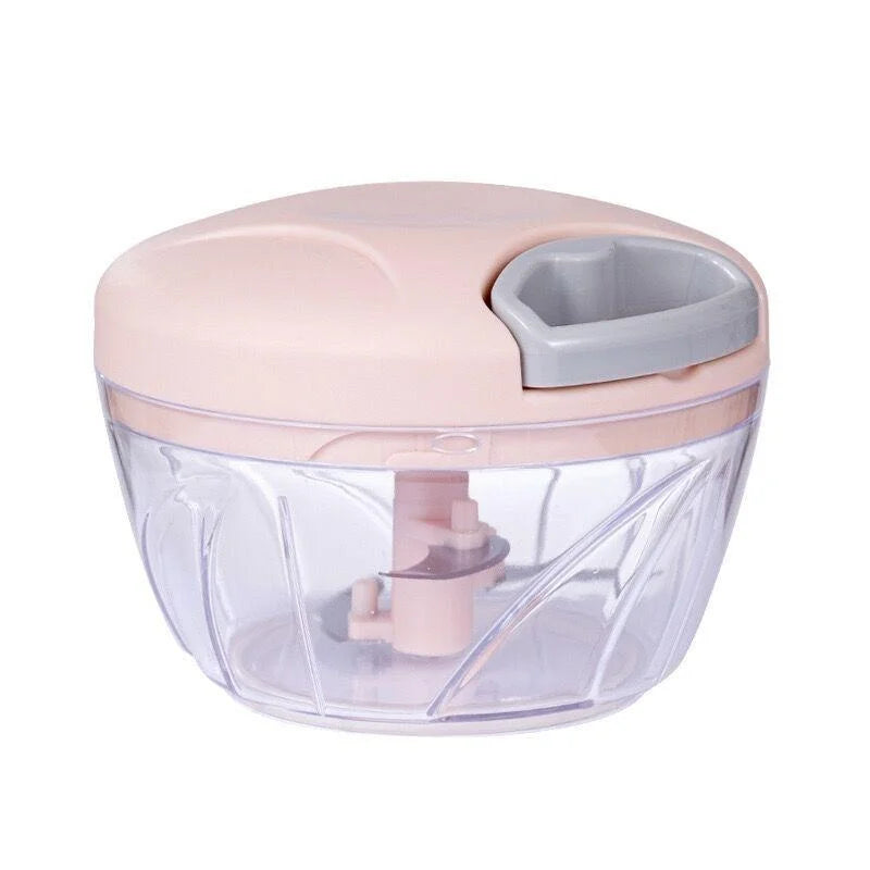 Manual Garlic Chopper & Vegetable Mincer - Rotating Hand Press, 500ml/900ml